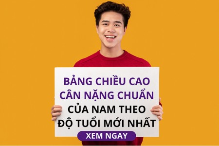 Bảng chiều cao cân nặng của nam theo độ tuổi