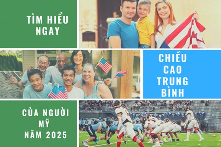 Chiều cao trung bình người Mỹ năm 2025 là bao nhiêu?