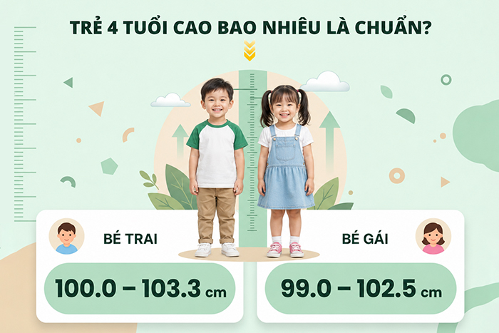 Trẻ 4 tuổi cao bao nhiêu là chuẩn?