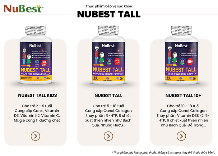 Dòng TPBVSK NuBest Tall sản xuất tại Hoa Kỳ, hỗ trợ phát triển xương chắc khỏe