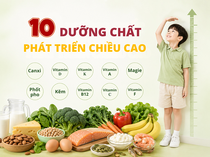 Trẻ muốn phát triển chiều cao cần bổ sung đủ 10 dưỡng chất này.