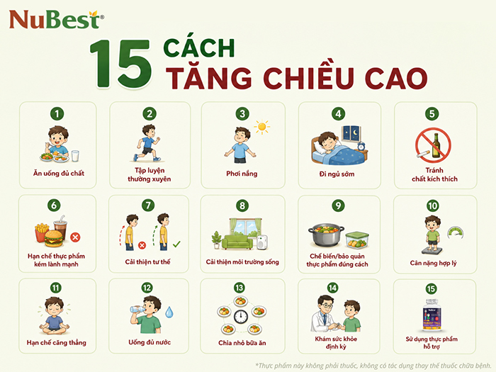 15 cách tăng chiều cao đơn giản giúp cao thêm 3 - 5cm.