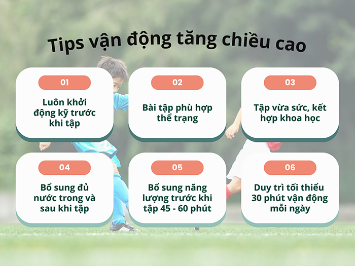Lưu ý khi tập luyện để thúc đẩy tăng chiều cao