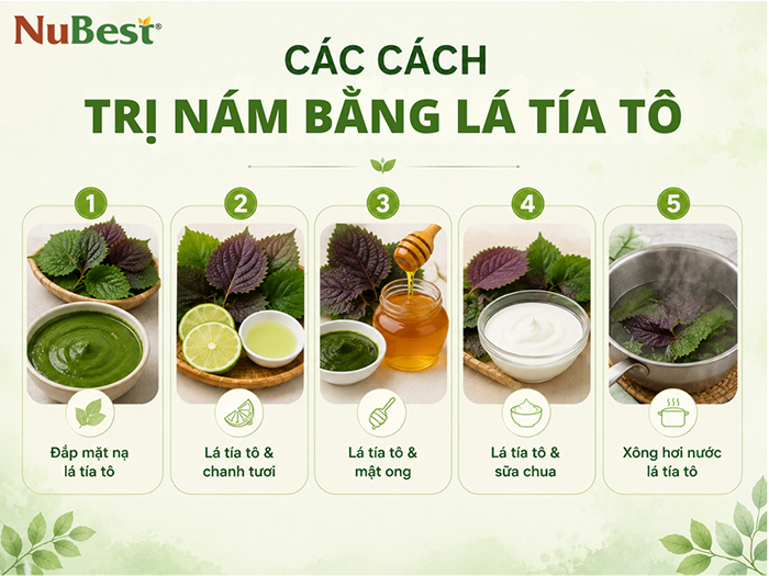 Các cách trị nám bằng lá tía tô có thể thực hiện tại nhà.