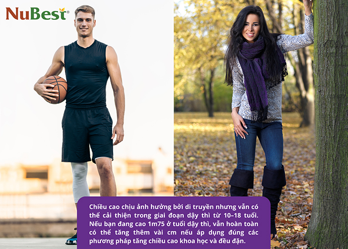 Nam nữ cao 1m75 nhưng còn trong tuổi phát triển vẫn có thể cao thêm
