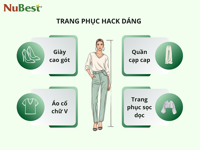Trang phục phù hợp giúp bạn khéo léo “ăn gian” chiều cao.