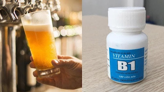 Vitamin B1 và bia làm trắng da toàn thân