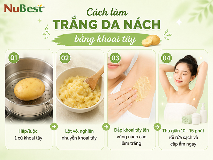 Cách làm trắng da nách bằng khoai tây.