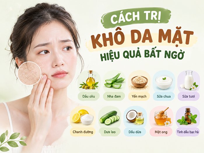 Các cách trị khô da mặt hiệu quả bất ngờ.