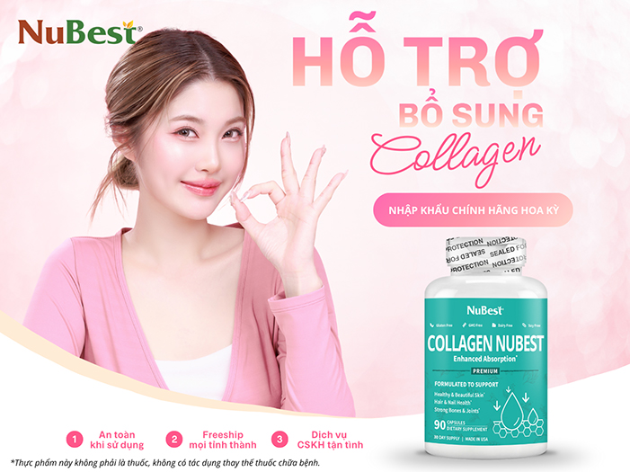 Tăng cường collagen cho cơ thể hỗ trợ tăng tính đàn hồi cho da
