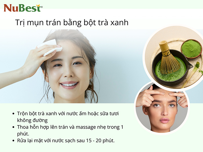 Bột trà xanh có tác dụng trị mụn rất tốt