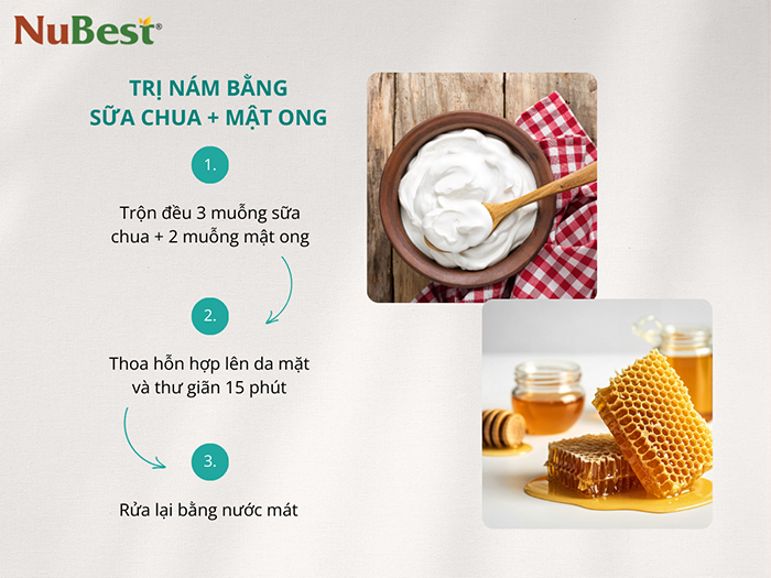 Các bước trị nám da bằng cách kết hợp sữa chua và mật ong