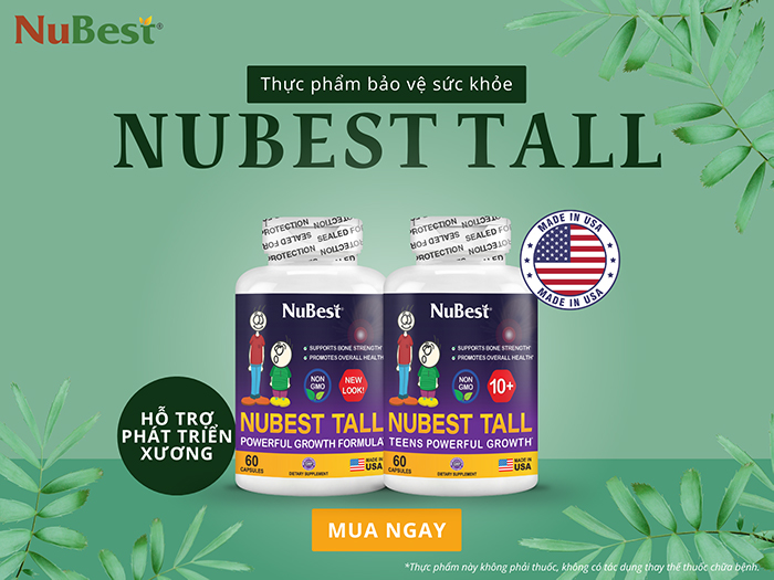 Dòng TPBVSK hỗ trợ phát triển xương từ NuBest sản xuất tại Hoa Kỳ