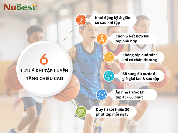 Lưu ý khi tập luyện giúp thúc đẩy chiều cao