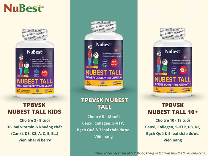 TPBVSK dòng NuBest Tall hỗ trợ phát triển xương đang được ưa chuộng