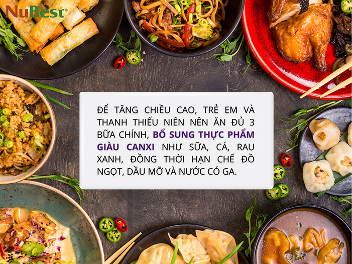 Chế độ ăn uống lành mạnh giúp chiều cao phát triển tốt