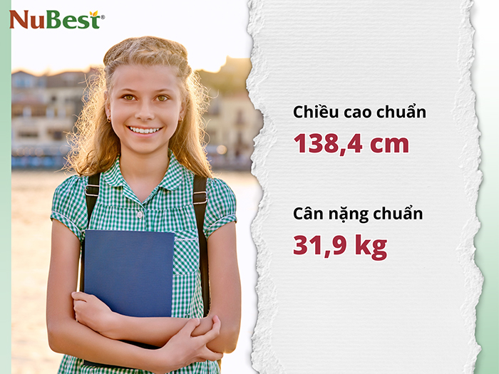 Chiều cao cân nặng chuẩn nữ 10 tuổi