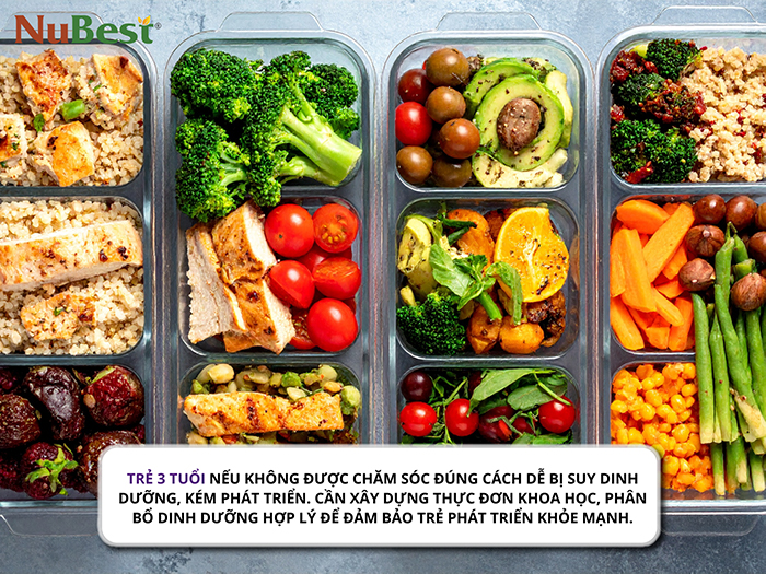 Thực đơn dinh dưỡng cho trẻ 3 tuổi cần đa dạng các loại thực phẩm