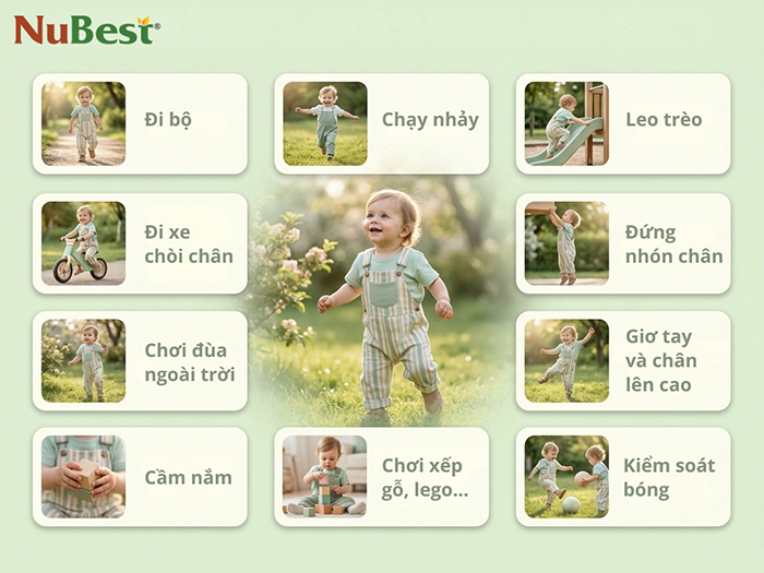 Kỹ năng vận động của trẻ 2 tuổi.