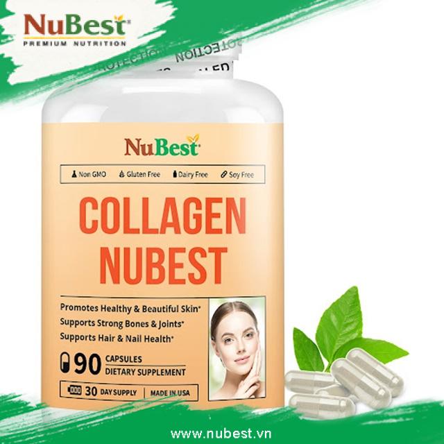 Collagen NuBest cung cấp hàm lượng collagen thủy phân (từ Bò), gelatin, bột gạo và magnesium stearate