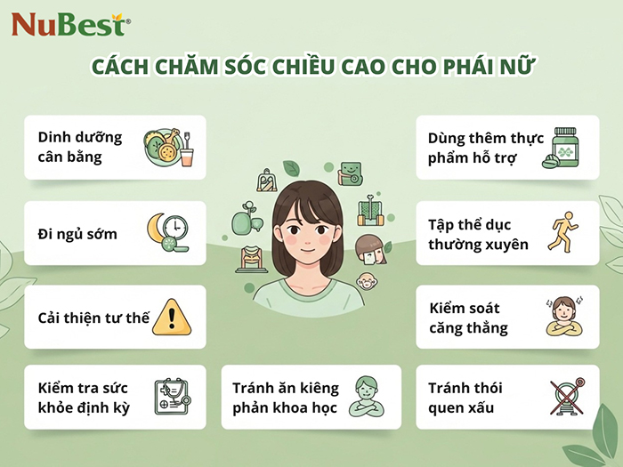 Hướng dẫn chăm sóc cơ thể để đạt chiều cao tối ưu.