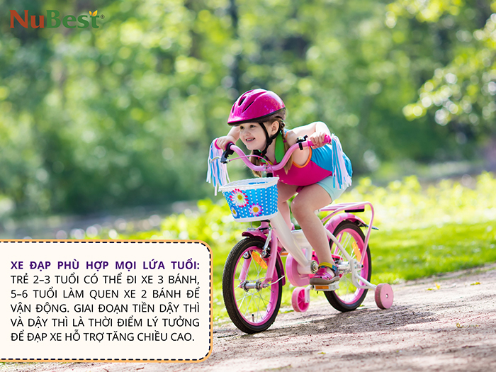Trẻ từ 5 - 6 tuổi đã có thể đạp xe 2 bánh