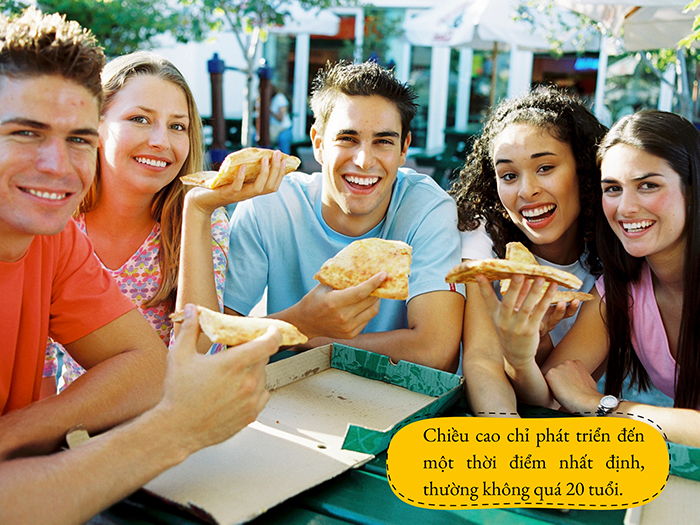 Chiều cao chỉ phát triển đến một thời điểm nhất định, thường không quá 20 tuổi