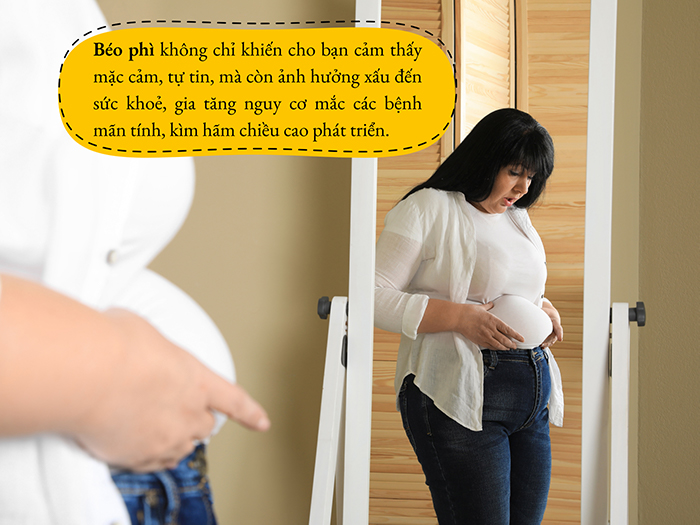 Béo phì lâu năm ở thời thơ ấu có thể khiến chiều cao ngừng phát triển sớm