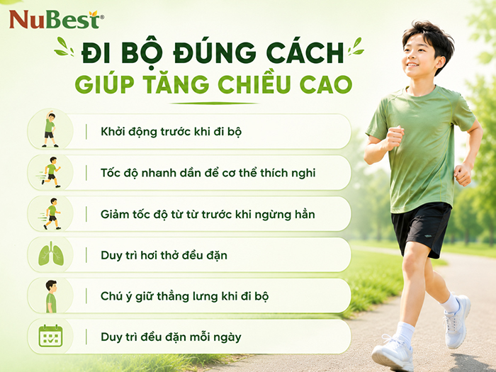 Đi bộ đúng cách giúp cải thiện tốc độ tăng trưởng.