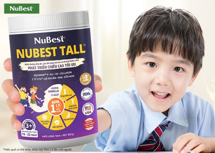 Sữa tăng chiều cao NuBest Tall 6 trong 1 cung cấp dưỡng chất phát triển thể chất toàn diện