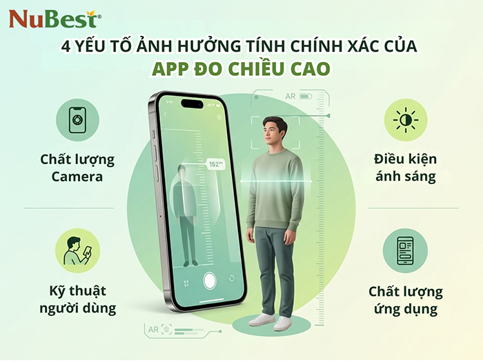 Các yếu tố chính ảnh hưởng tính chính xác của ứng dụng đo chiều cao.