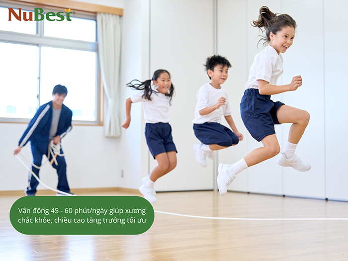 Vận động là một trong những yếu tố ảnh hưởng đến quá trình tăng trưởng chiều cao