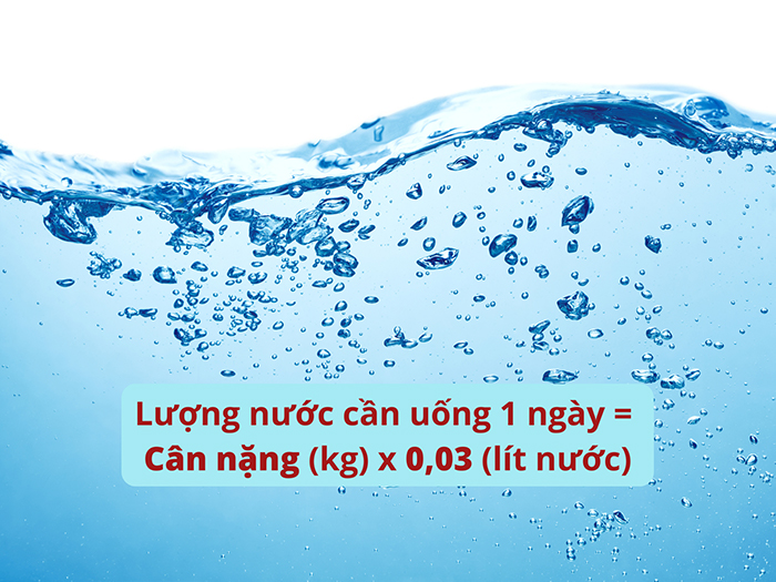 Công thức tính lượng nước cần bổ sung trong ngày