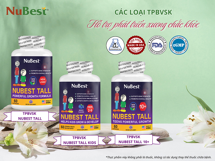 ​​​​​​​Các loại thực phẩm hỗ trợ phát triển xương chắc khỏe của NuBest