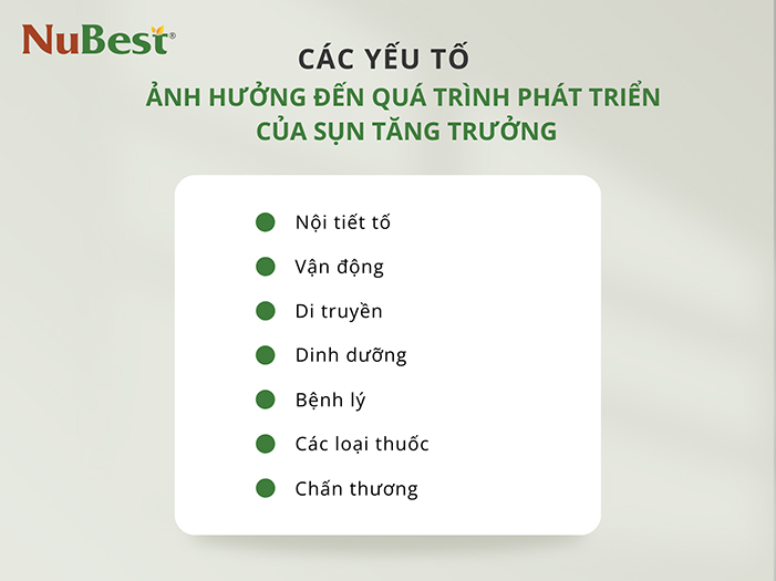 ​​​​​​​Những yếu tố ảnh hưởng đến quá trình phát triển của sụn tăng trưởng