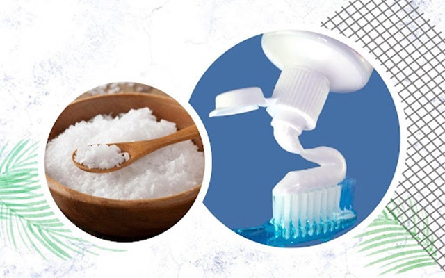 Kết hợp kem đánh răng và muối giúp làm trắng da hiệu quả