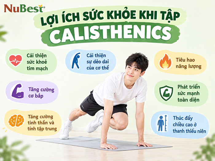 Lợi ích sức khỏe khi tập calisthenics đúng cách và thường xuyên.