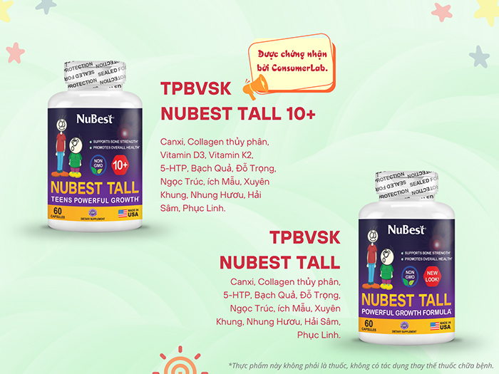 2 loại TPBVSK của NuBest Tall hỗ trợ phát triển xương cho trẻ lớp 6