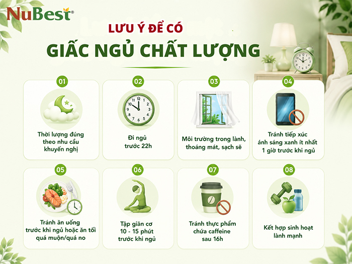 Lưu ý để có một giấc ngủ chất lượng.