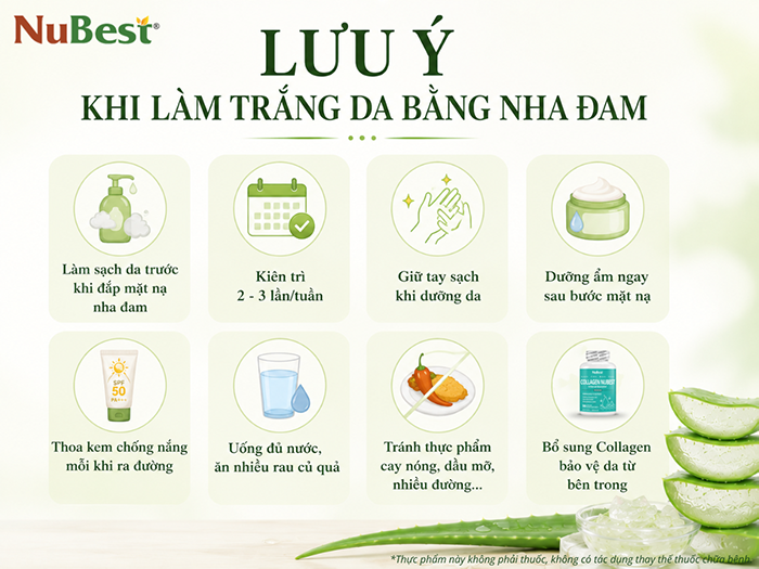 Chăm sóc da đúng cách khi làm trắng da bằng nha đam