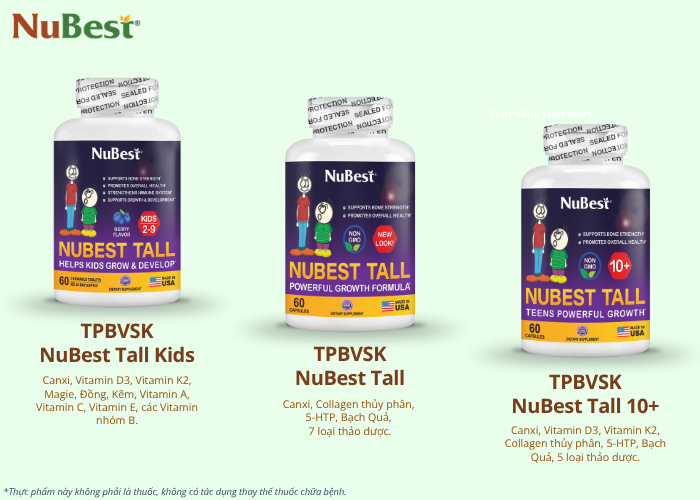 3 loại TPBVSK dòng NuBest Tall đang được tin dùng 118 quốc gia trên thế giới