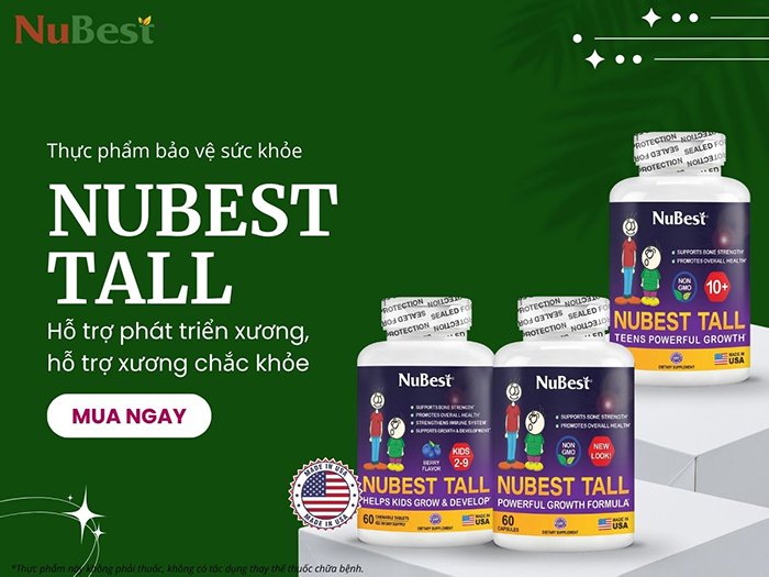 Dòng thực phẩm bảo vệ sức khỏe NuBest Tall đa dạng sản phẩm, phù hợp cho trẻ 2 - 18 tuổi