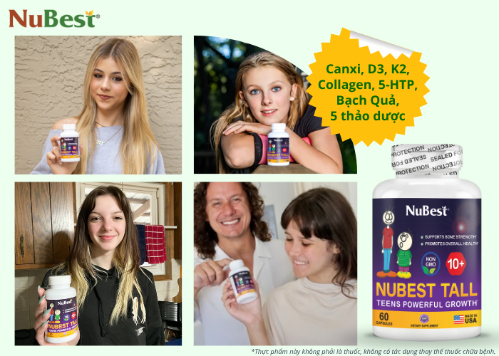 TPBVSK NuBest Tall 10+ cho độ tuổi 10 - 18 đang cần cải thiện vóc dáng