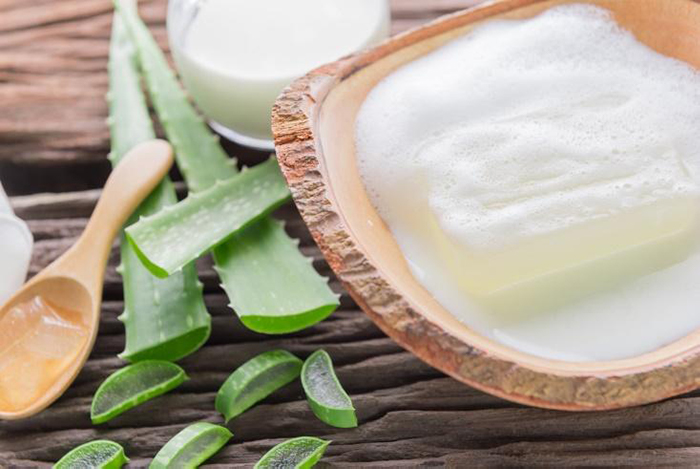 Kết hợp nha đam và nước vo gạo tạo thành mặt nạ trị mụn cho da