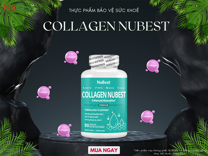 Collagen NuBest - TPBVSK cung cấp hàm lượng Collagen dồi dào, chăm sóc làn da, tóc, móng tay-chân
