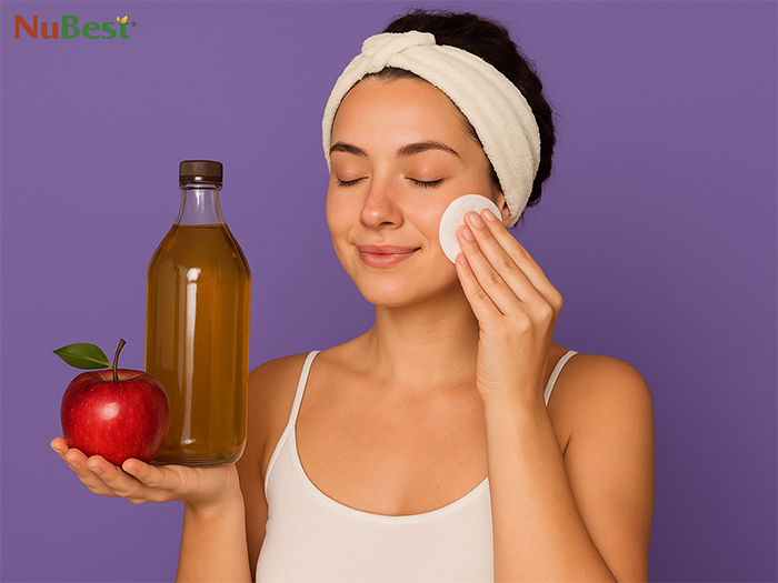 Giấm táo giúp cân bằng độ pH và cải thiện các vấn đề về da
