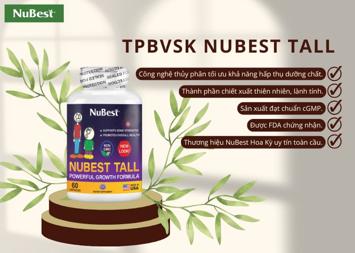 Thực phẩm Bảo vệ Sức khỏe NuBest Tall giúp xương, răng chắc khỏe.