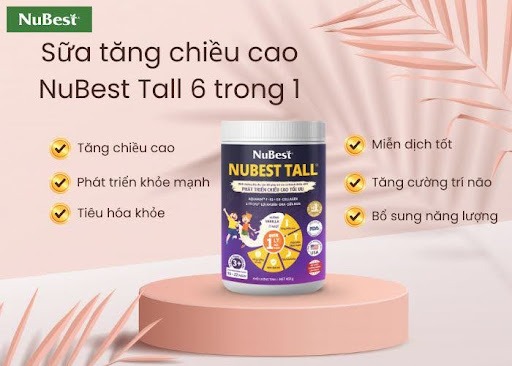 Sữa tăng chiều cao NuBest Tall 6 trong 1 giúp trẻ tăng chiều cao và phát triển toàn diện.