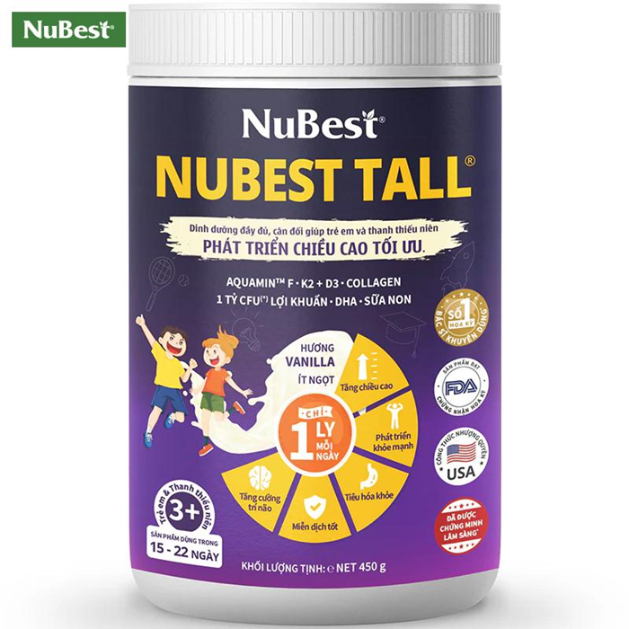 Sữa tăng chiều cao NuBest Tall 6 trong 1 được nhiều phụ huynh tin chọn