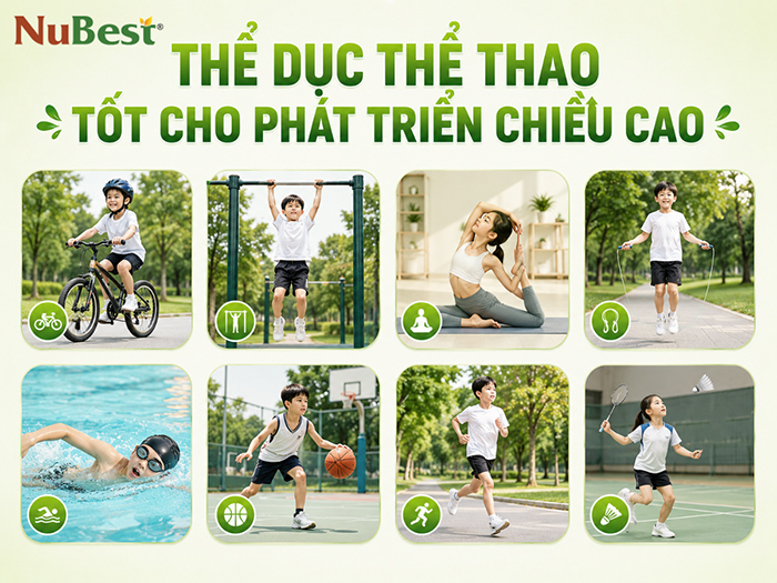 Các môn thể thao hỗ trợ chiều cao rất tốt cho trẻ.